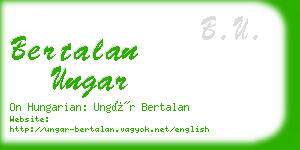 bertalan ungar business card